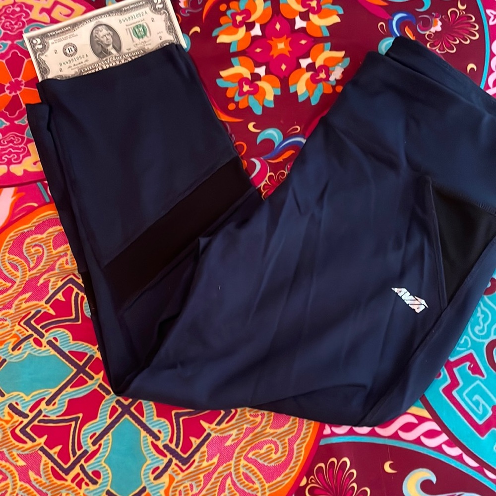 Avia leggings blue and black